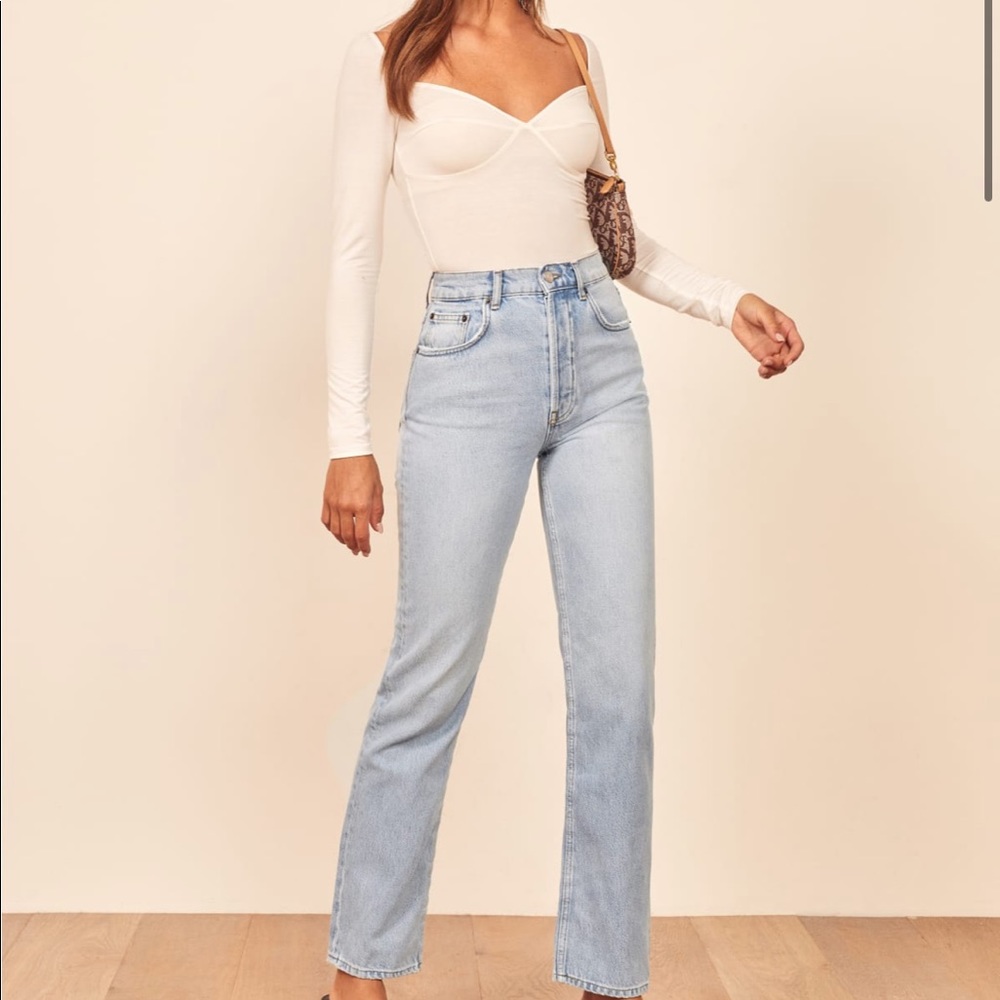 Reformation Cynthia High Rise Straight Jeans